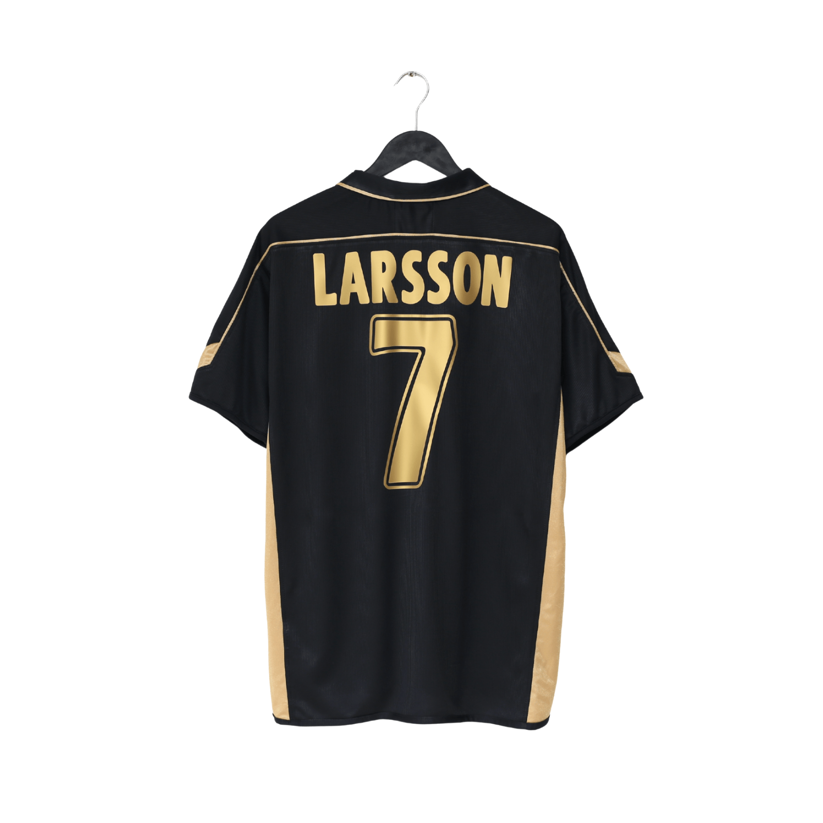 2003/04 LARSSON #7 Celtic Vintage Umbro European Away Football Shirt (L)