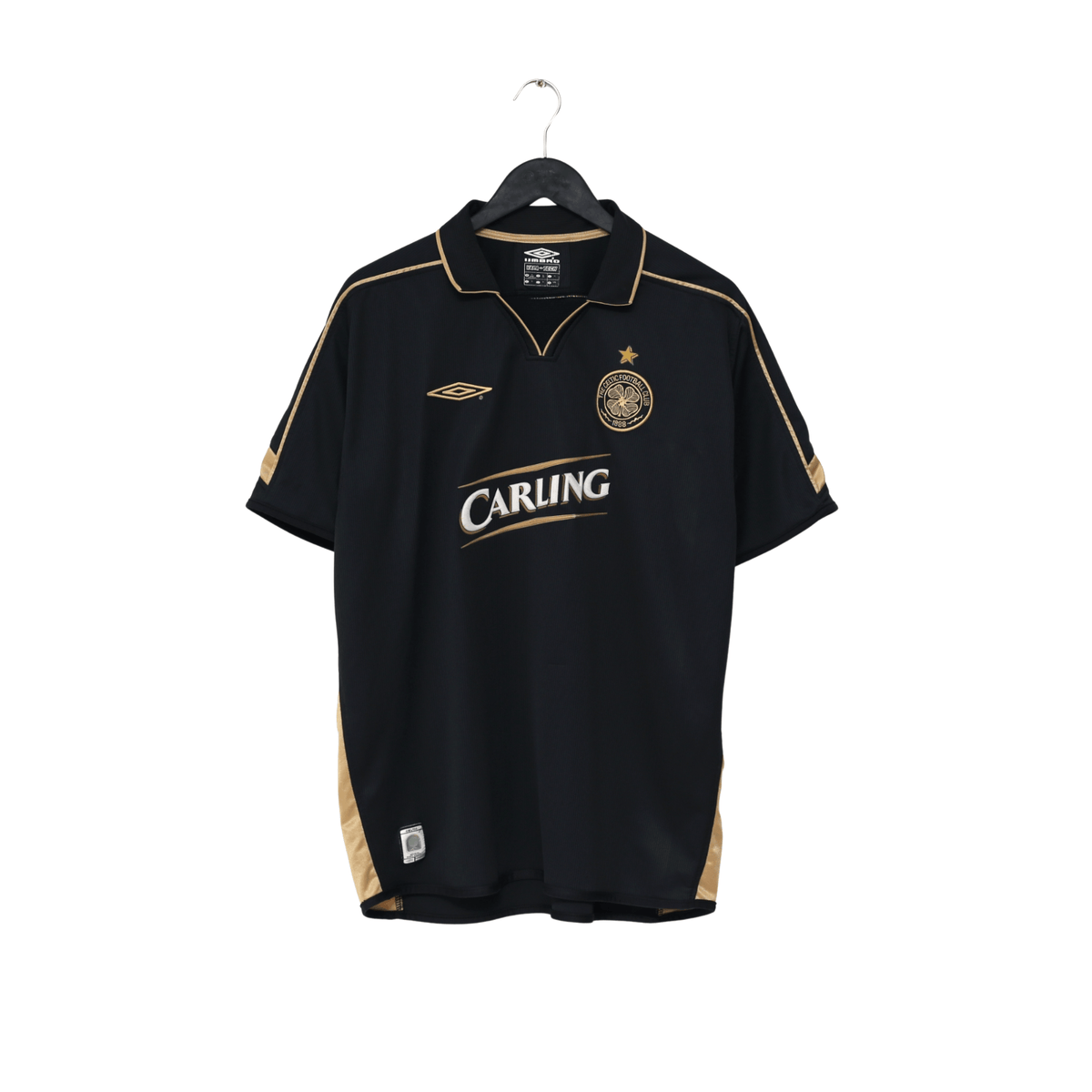 2003/04 Larsson #7 Celtic Vintage Umbro European Away Football Shirt (L)