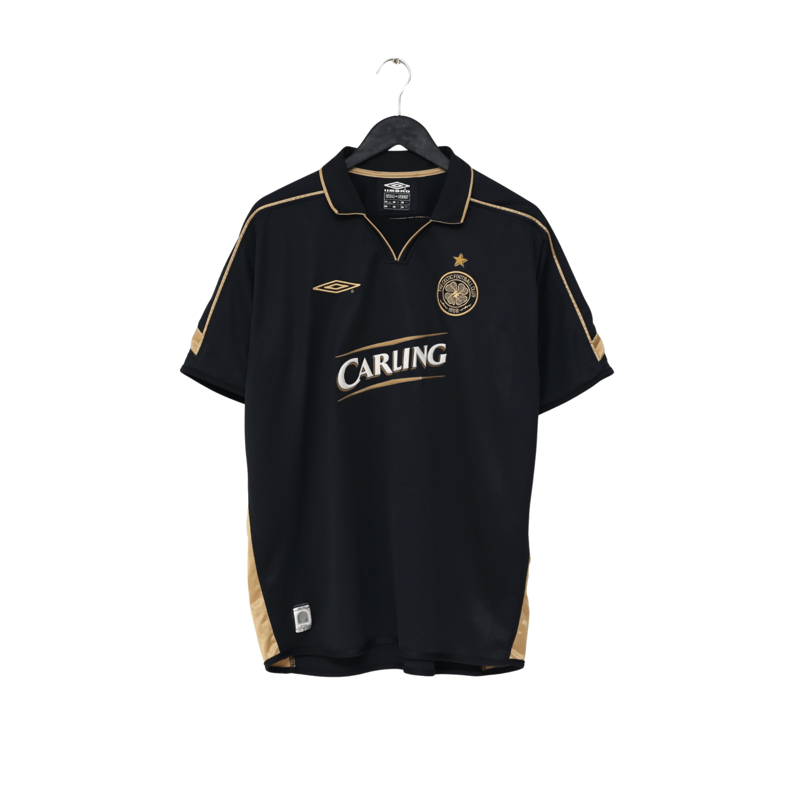 2003/04 Larsson #7 Celtic Vintage Umbro European Away Football Shirt (L)