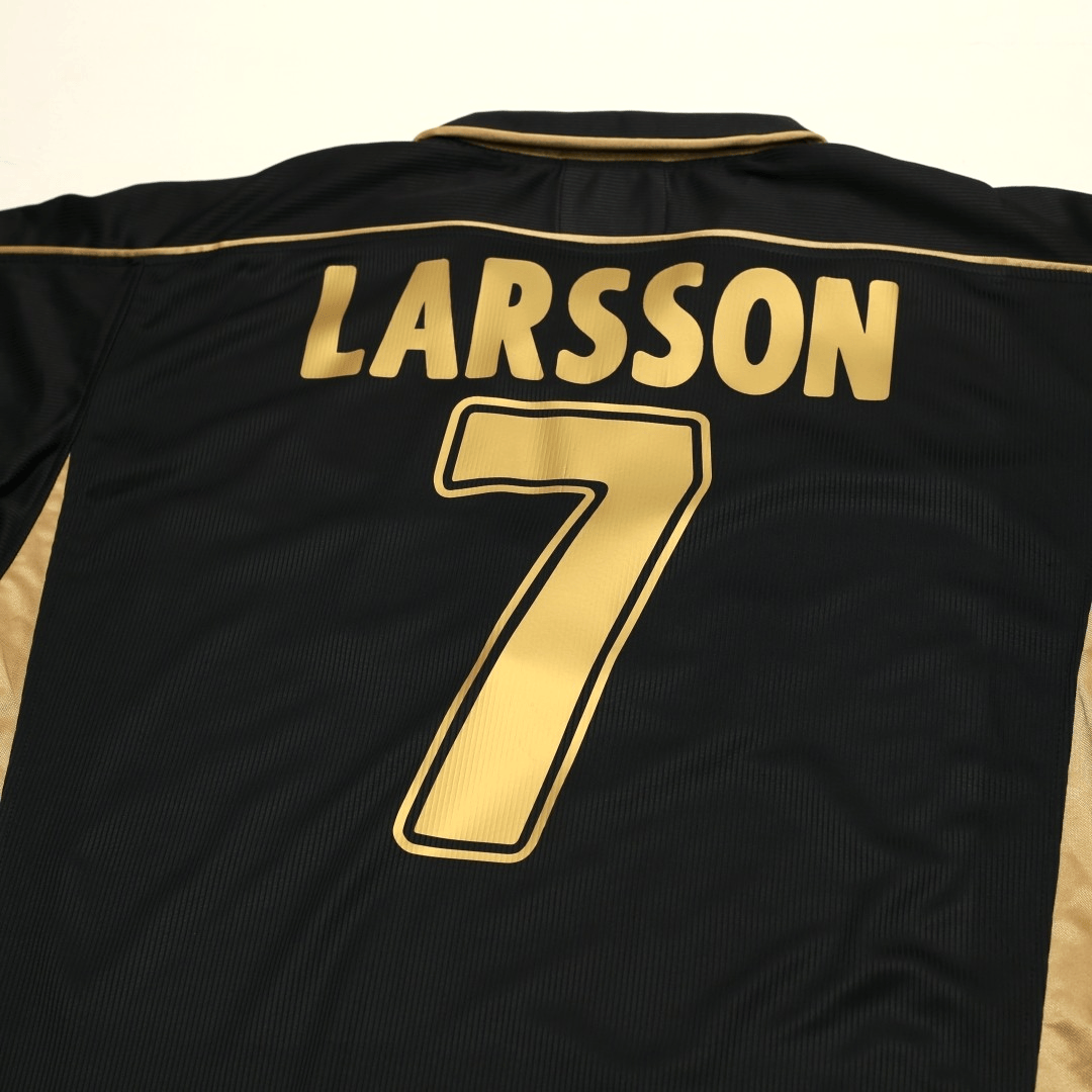 2003/04 Larsson #7 Celtic Vintage Umbro European Away Football Shirt (L)