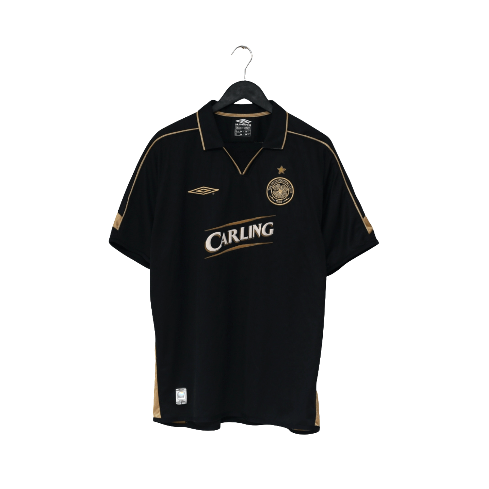 2003/04 Larsson #7 Celtic Vintage Umbro European Away Football Shirt (L)