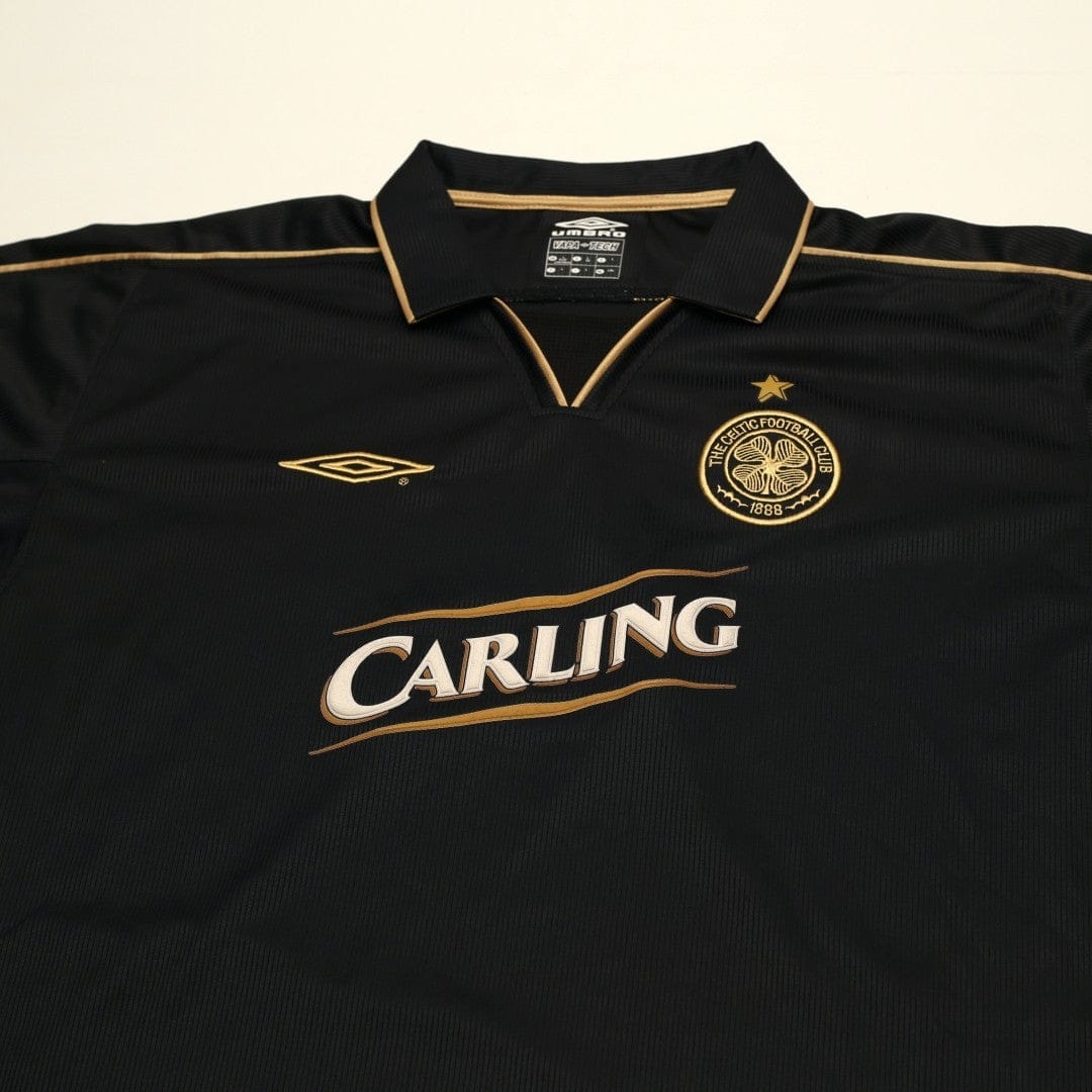 2003/04 Larsson #7 Celtic Vintage Umbro European Away Football Shirt (L)