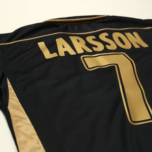 2003/04 Larsson #7 Celtic Vintage Umbro European Away Football Shirt (L)