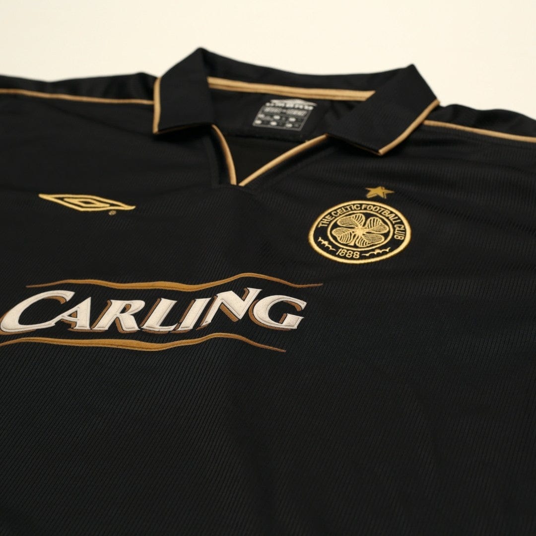 2003/04 Larsson #7 Celtic Vintage Umbro European Away Football Shirt (L)