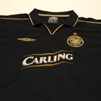 2003/04 Larsson #7 Celtic Vintage Umbro European Away Football Shirt (L)