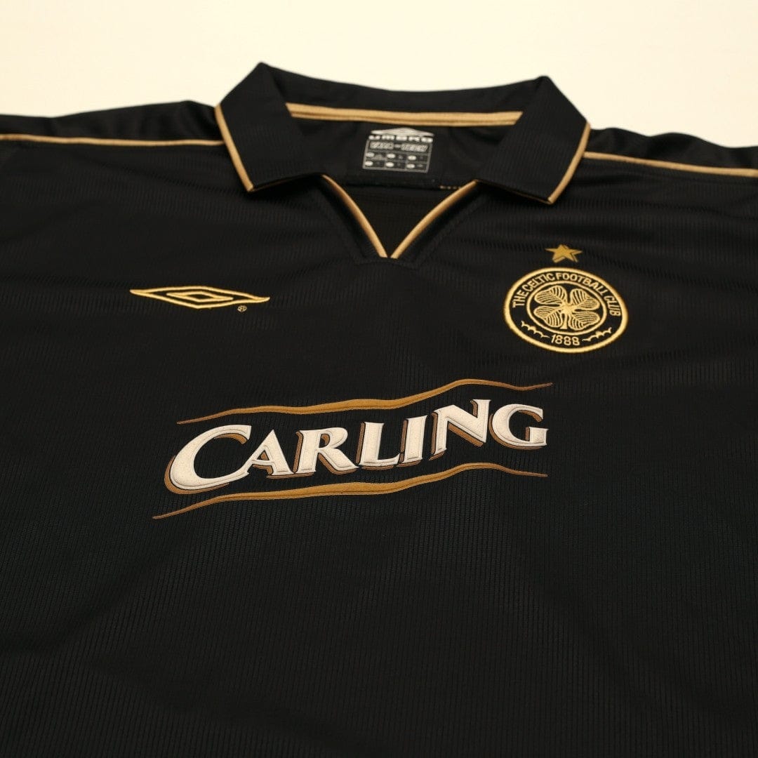 2003/04 Larsson #7 Celtic Vintage Umbro European Away Football Shirt (L)
