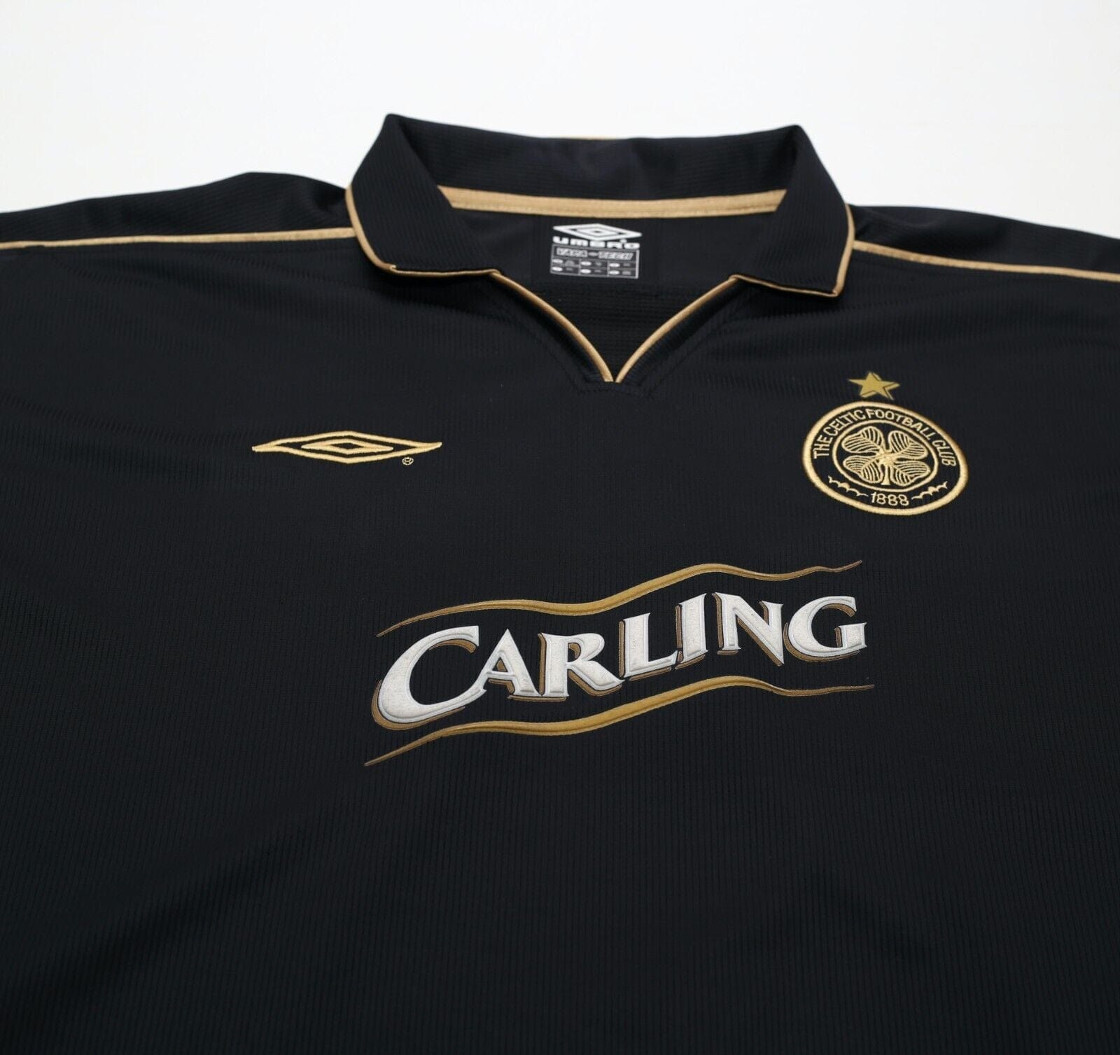 2003/04 LARSSON #7 Celtic Vintage Umbro European Away Football Shirt (XXL)