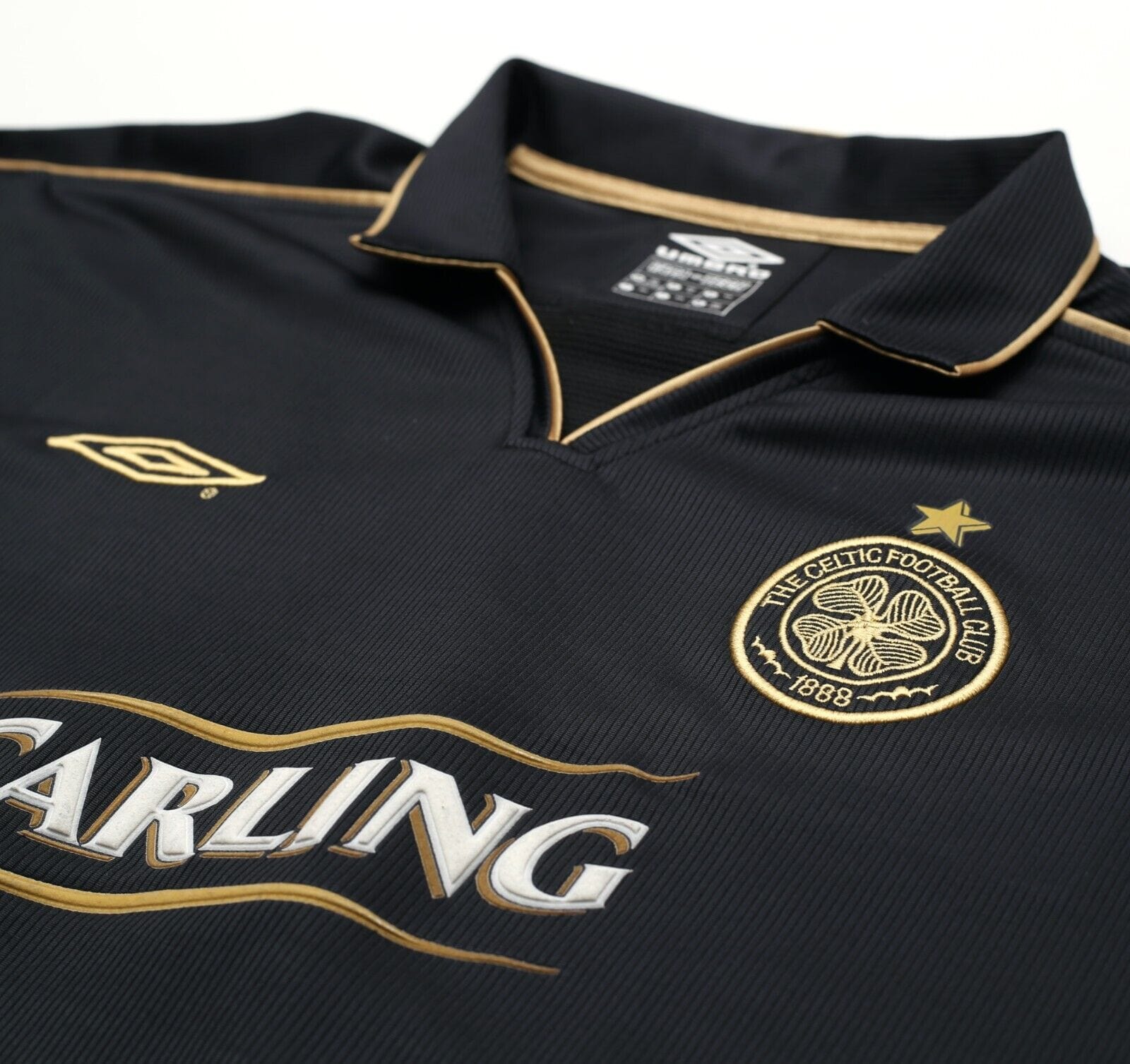 2003/04 LARSSON #7 Celtic Vintage Umbro European Away Football Shirt (XXL)
