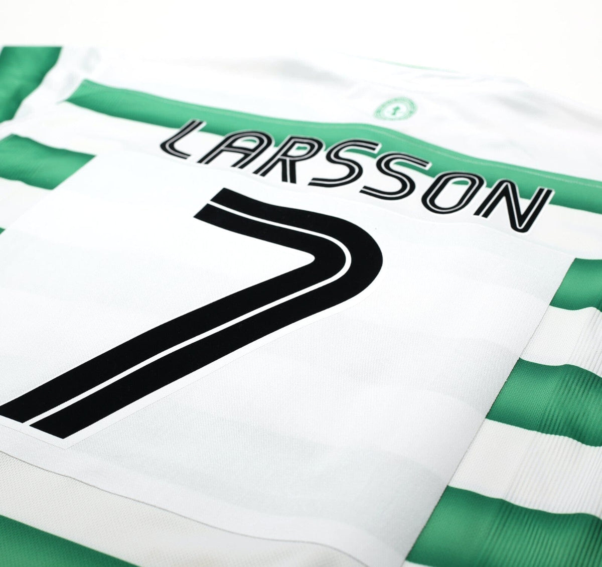 2003/04 LARSSON #7 Celtic Vintage Umbro European Home Football Shirt (L)