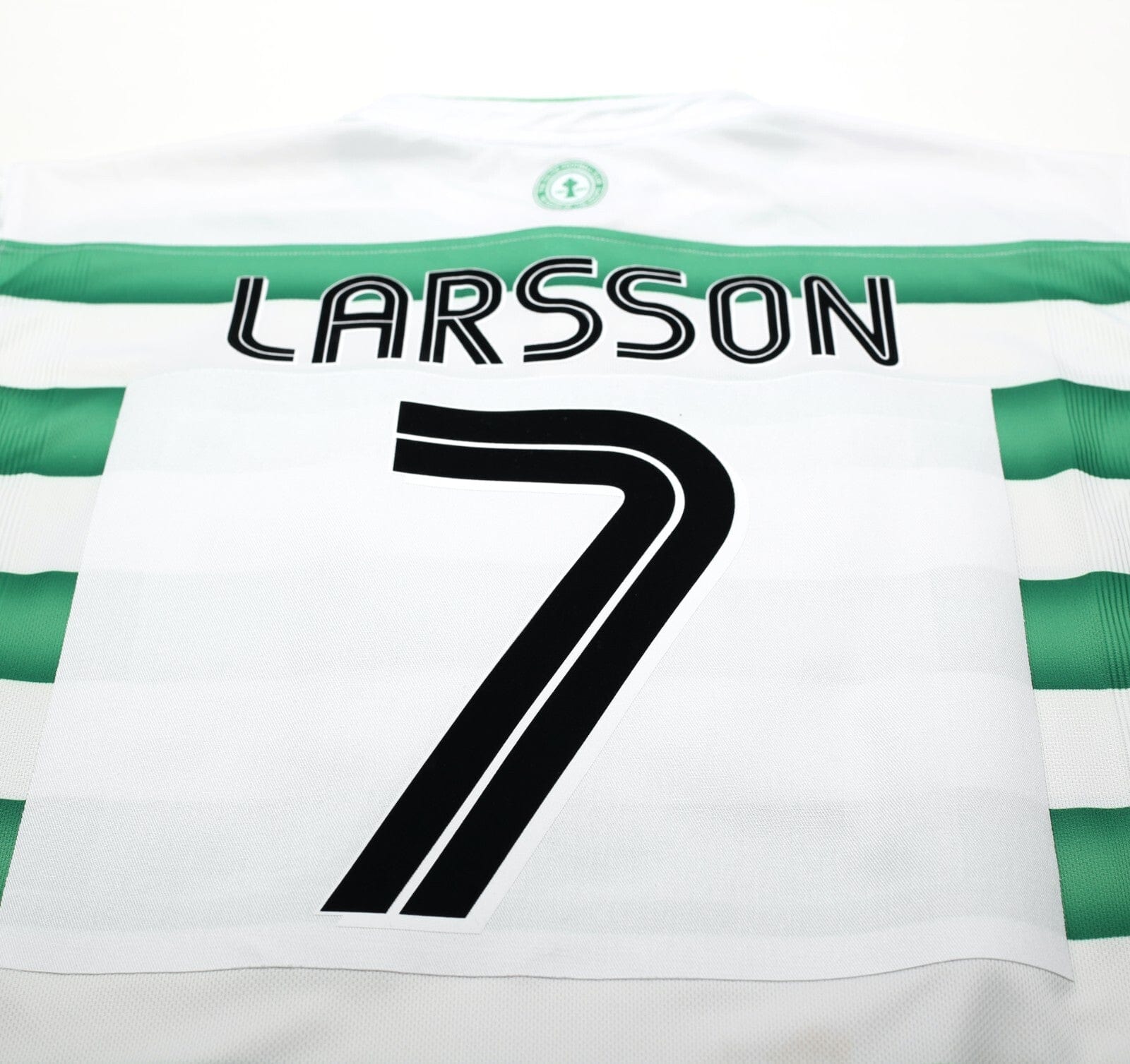 2003/04 LARSSON #7 Celtic Vintage Umbro European Home Football Shirt (L)