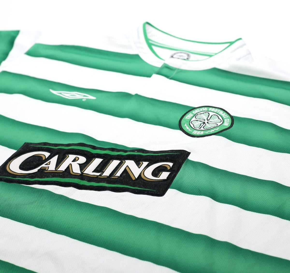 2003/04 LARSSON #7 Celtic Vintage Umbro European Home Football Shirt (L)