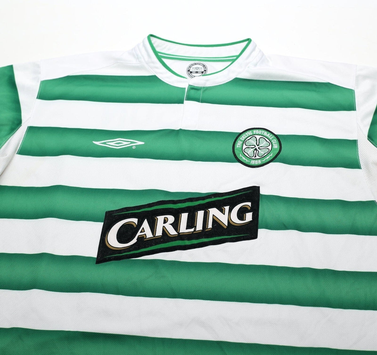 2003/04 LARSSON #7 Celtic Vintage Umbro European Home Football Shirt (L)