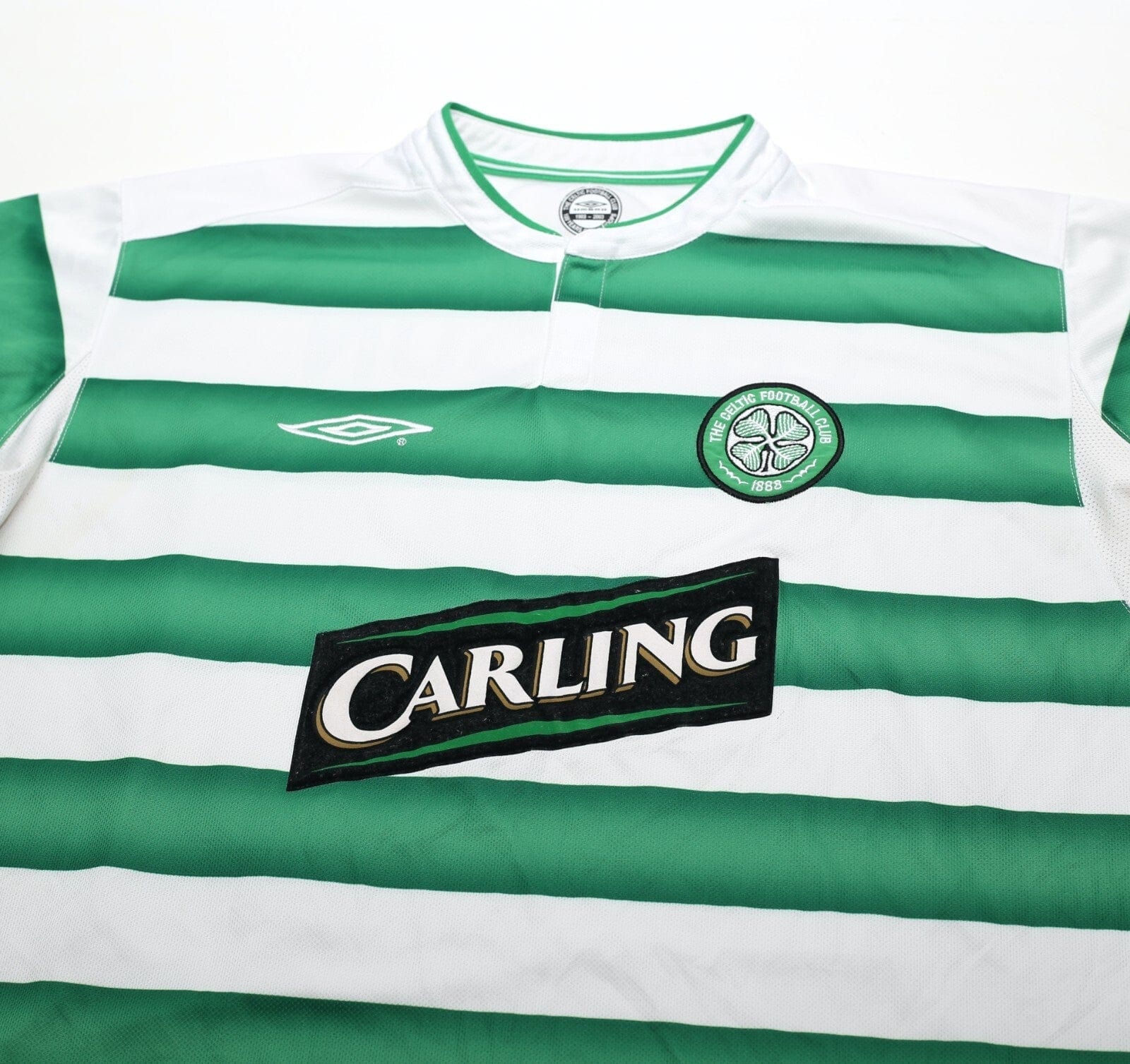 2003/04 LARSSON #7 Celtic Vintage Umbro European Home Football Shirt (L)