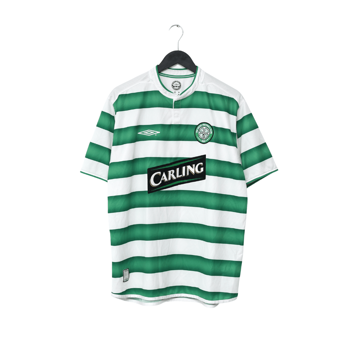 2003/04 LARSSON #7 Celtic Vintage Umbro European Home Football Shirt (L)