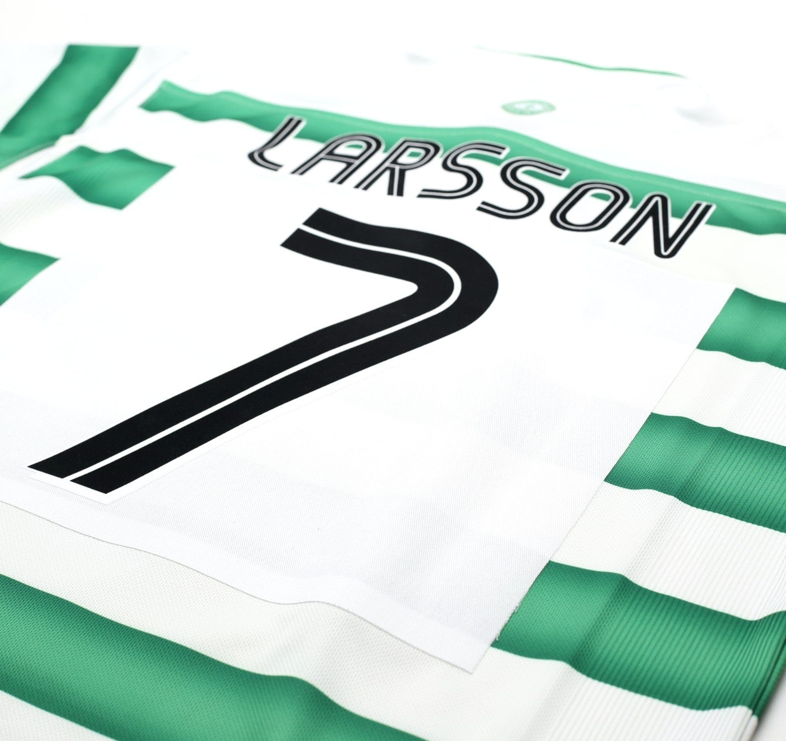 2003/04 LARSSON #7 Celtic Vintage Umbro European Home Football Shirt (L)