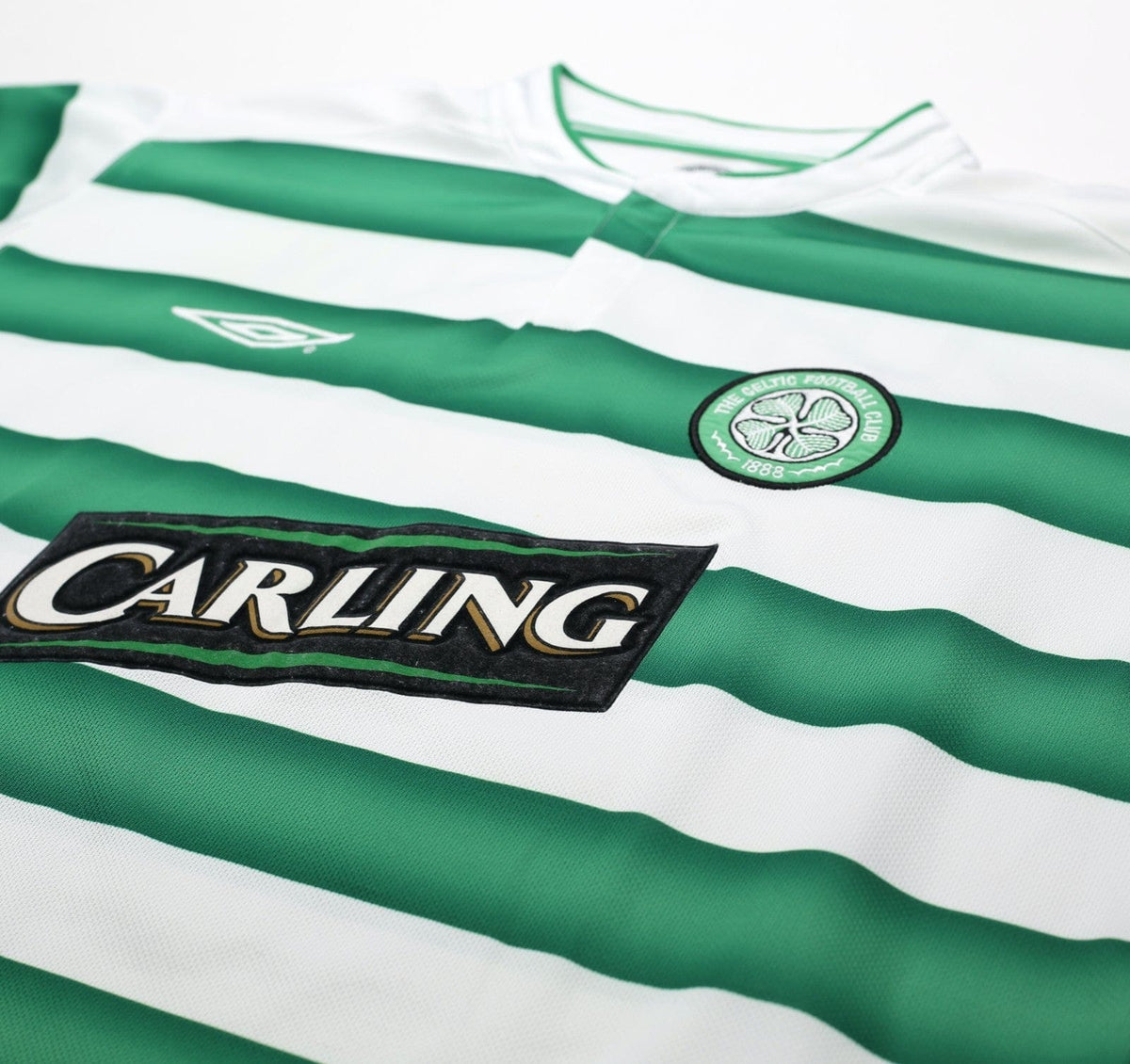 2003/04 LARSSON #7 Celtic Vintage Umbro European Home Football Shirt (L)