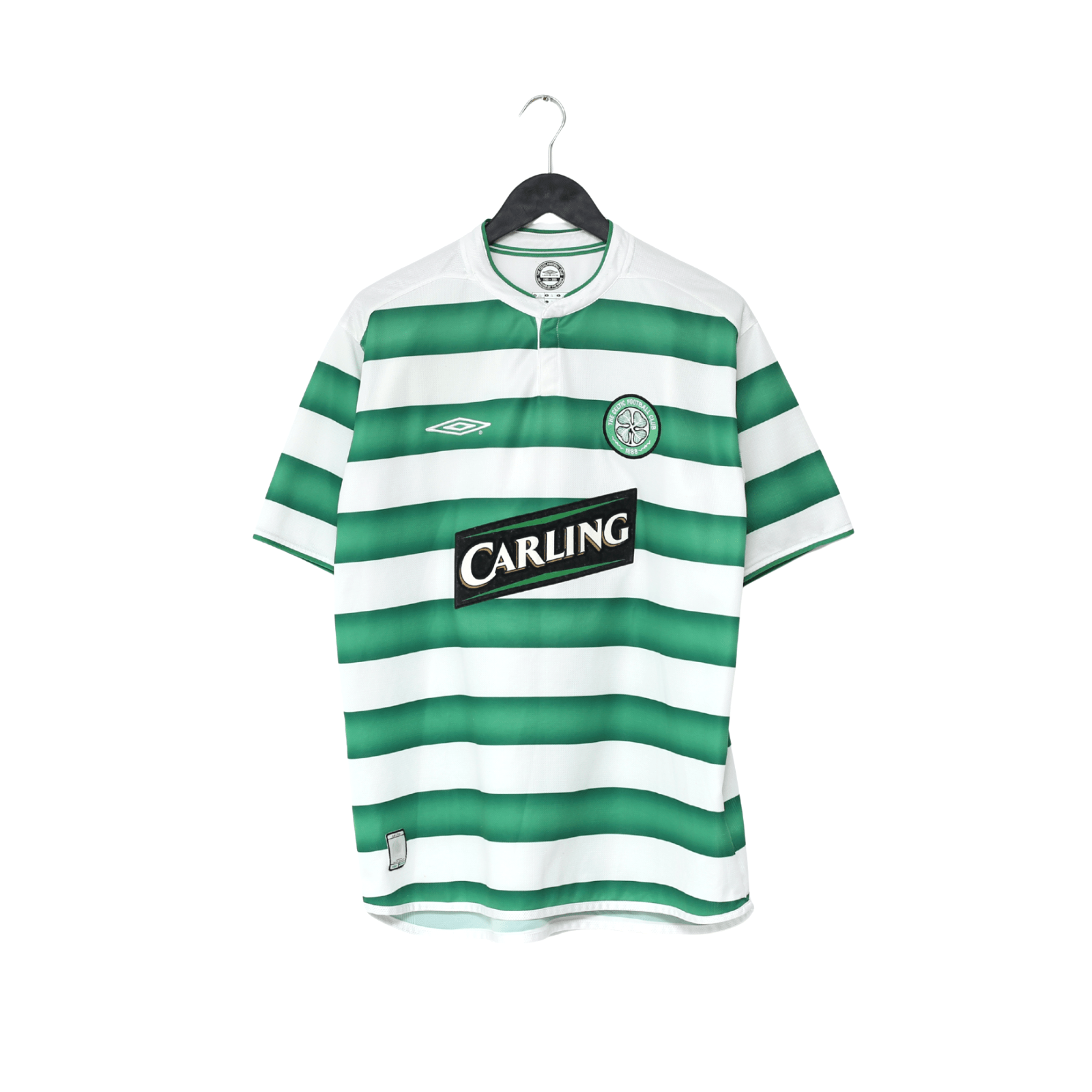 2003/04 LARSSON #7 Celtic Vintage Umbro European Home Football Shirt (L)