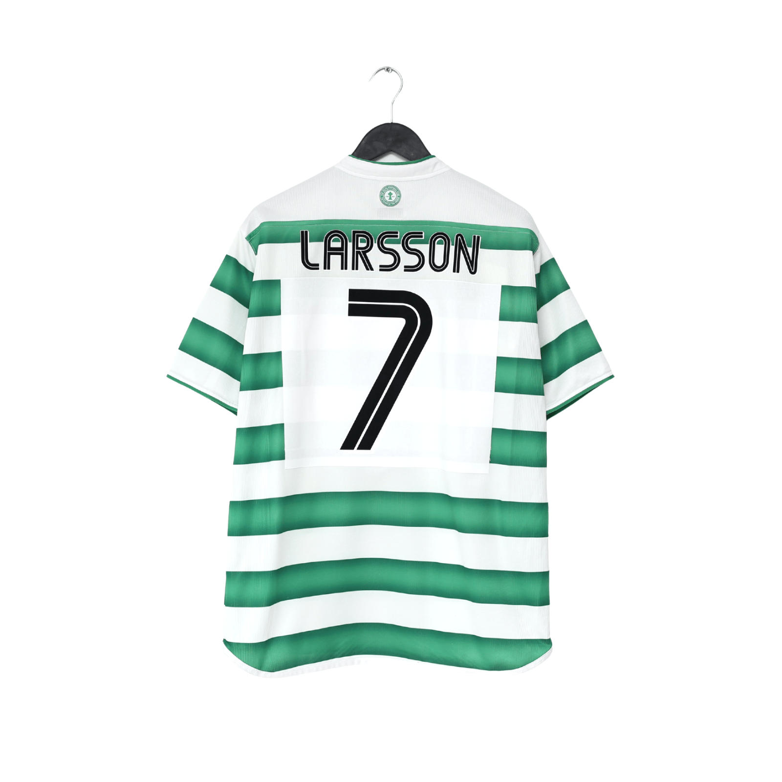 2003/04 LARSSON #7 Celtic Vintage Umbro European Home Football Shirt (L)