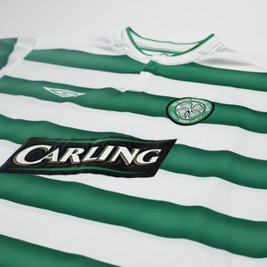 2003/04 Larsson #7 Celtic Vintage Umbro European Home Football Shirt (L)