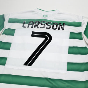 2003/04 Larsson #7 Celtic Vintage Umbro European Home Football Shirt (L)
