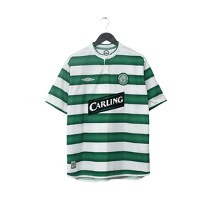 2003/04 Larsson #7 Celtic Vintage Umbro European Home Football Shirt (L)