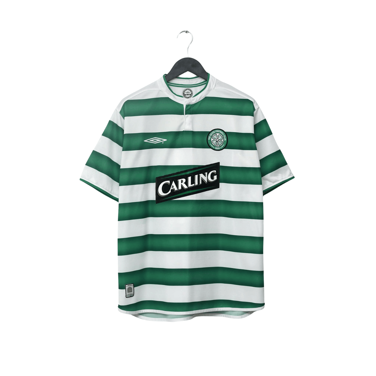 2003/04 Larsson #7 Celtic Vintage Umbro European Home Football Shirt (L)