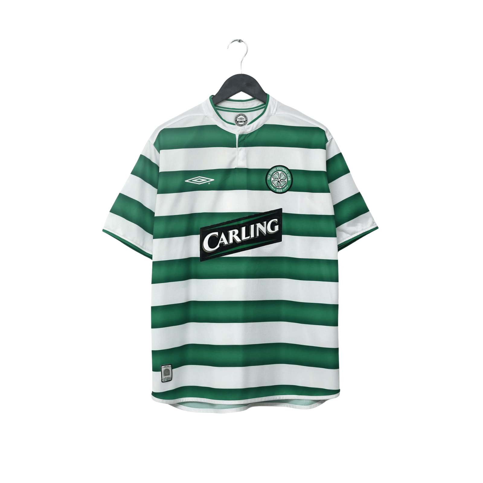 2003/04 Larsson #7 Celtic Vintage Umbro European Home Football Shirt (L)