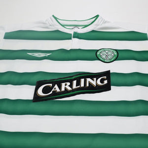 2003/04 Larsson #7 Celtic Vintage Umbro European Home Football Shirt (L)
