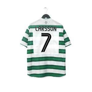2003/04 Larsson #7 Celtic Vintage Umbro European Home Football Shirt (L)