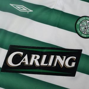 2003/04 Larsson #7 Celtic Vintage Umbro European Home Football Shirt (L)