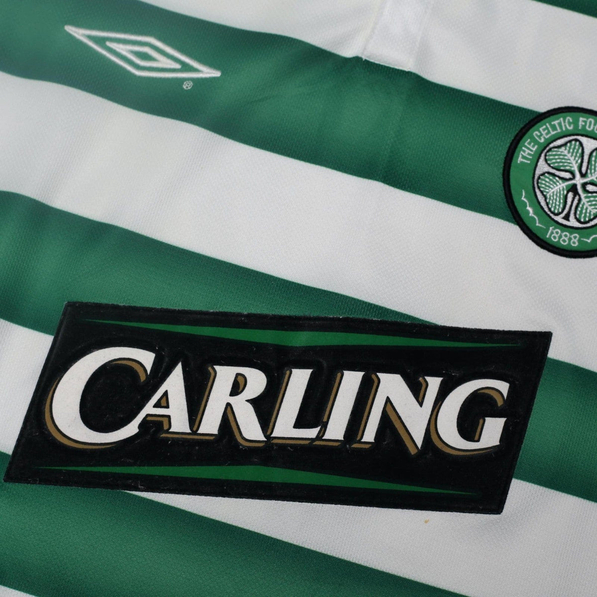 2003/04 Larsson #7 Celtic Vintage Umbro European Home Football Shirt (L)