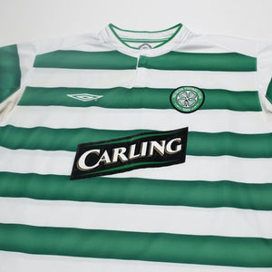 2003/04 Larsson #7 Celtic Vintage Umbro European Home Football Shirt (L)