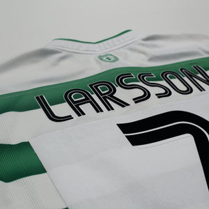 2003/04 Larsson #7 Celtic Vintage Umbro European Home Football Shirt (L)