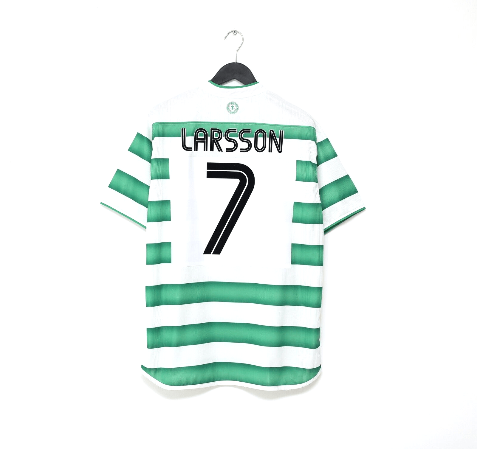 2003/04 LARSSON #7 Celtic Vintage Umbro European Home Football Shirt (L)