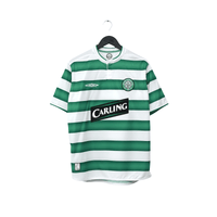 2003/04 Larsson #7 Celtic Vintage Umbro European Home Football Shirt (M)