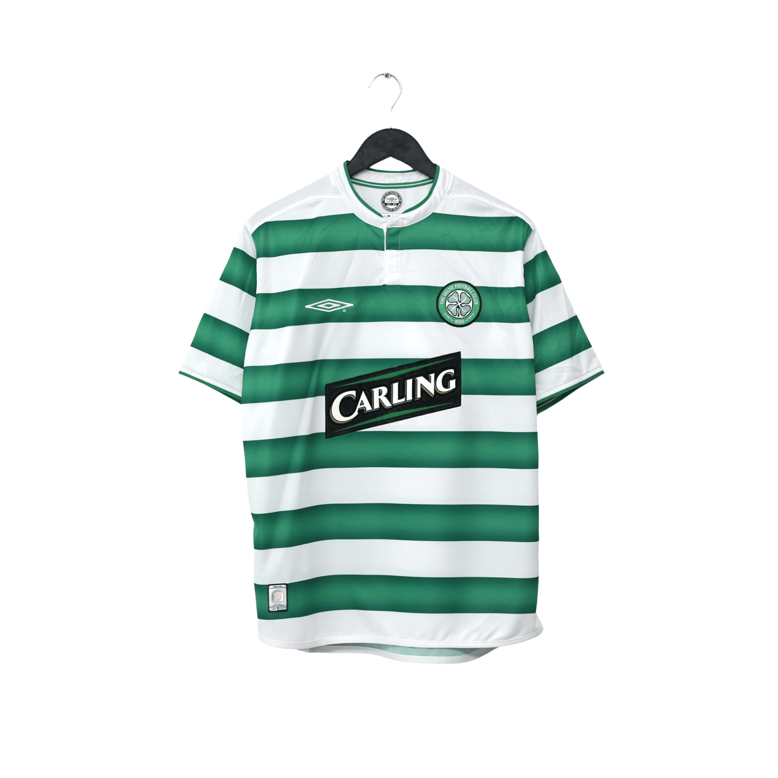 2003/04 Larsson #7 Celtic Vintage Umbro European Home Football Shirt (M)
