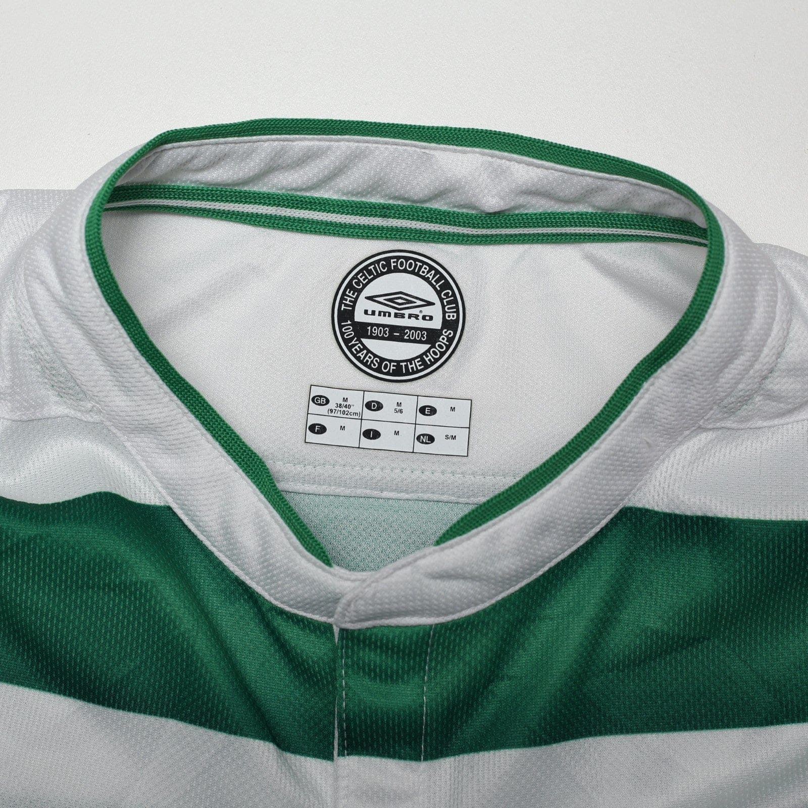 2003/04 Larsson #7 Celtic Vintage Umbro European Home Football Shirt (M)