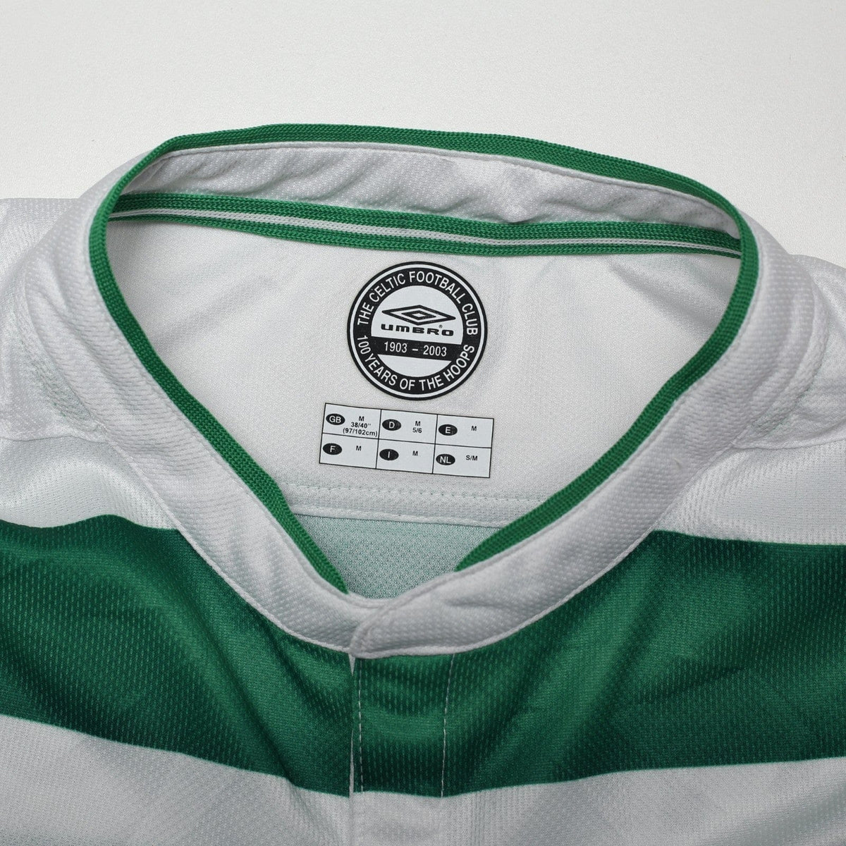 2003/04 Larsson #7 Celtic Vintage Umbro European Home Football Shirt (M)