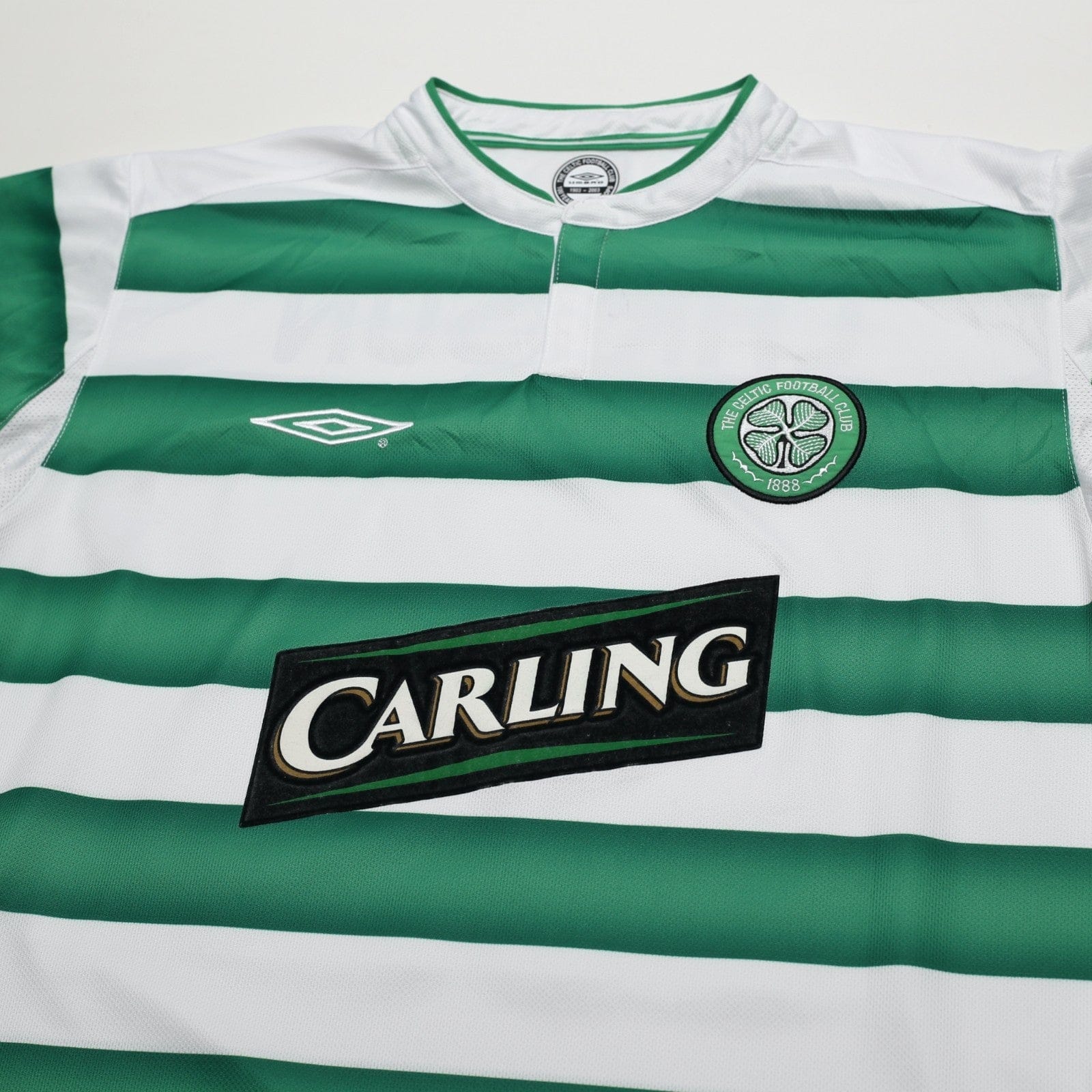 2003/04 Larsson #7 Celtic Vintage Umbro European Home Football Shirt (M)