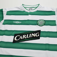2003/04 Larsson #7 Celtic Vintage Umbro European Home Football Shirt (M)