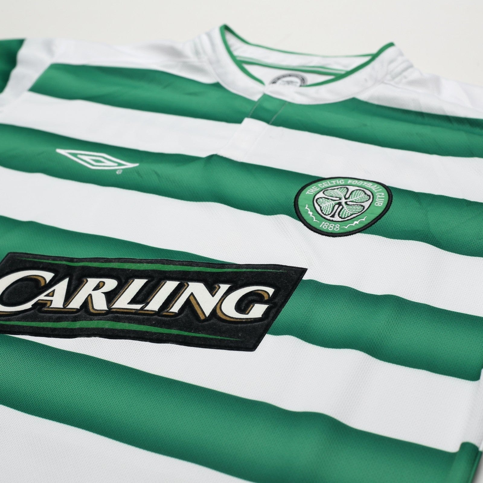 2003/04 Larsson #7 Celtic Vintage Umbro European Home Football Shirt (M)