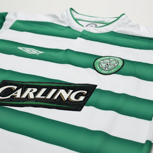 2003/04 Larsson #7 Celtic Vintage Umbro European Home Football Shirt (M)