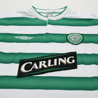 2003/04 Larsson #7 Celtic Vintage Umbro European Home Football Shirt (M)