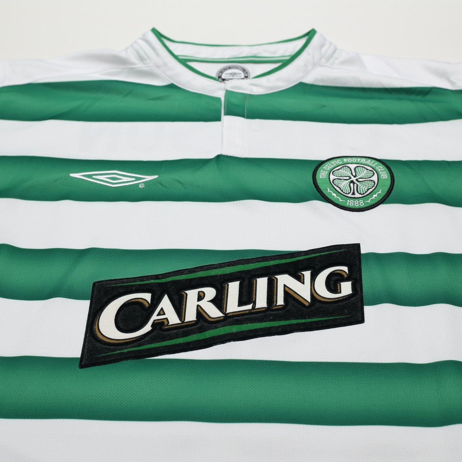 2003/04 Larsson #7 Celtic Vintage Umbro European Home Football Shirt (M)