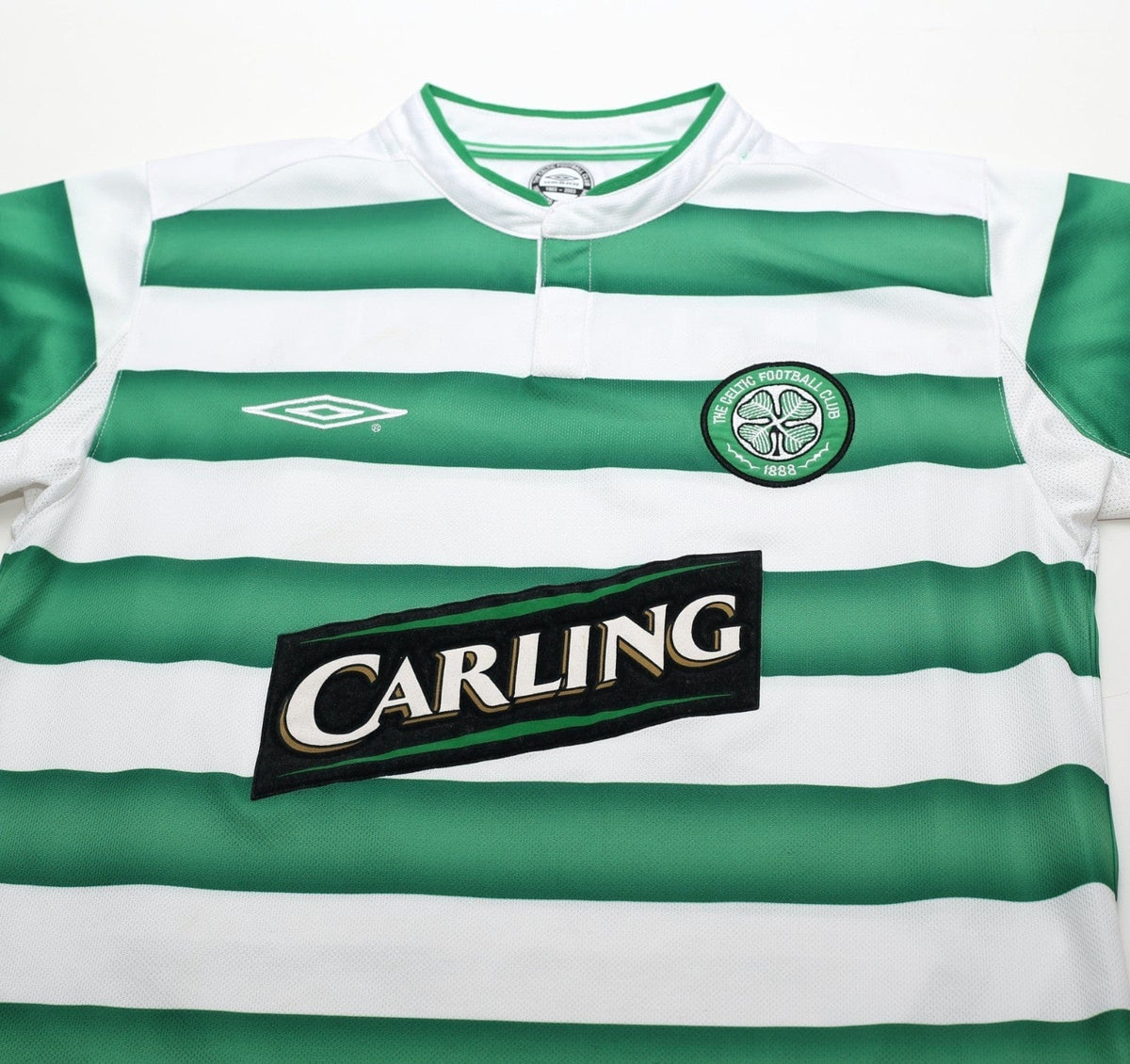 2003/04 LARSSON #7 Celtic Vintage Umbro European Home Football Shirt (S)