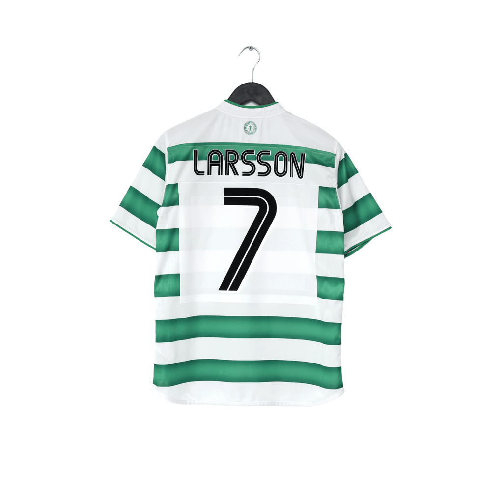 2003/04 LARSSON #7 Celtic Vintage Umbro European Home Football Shirt (S)