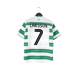 2003/04 LARSSON #7 Celtic Vintage Umbro European Home Football Shirt (S)