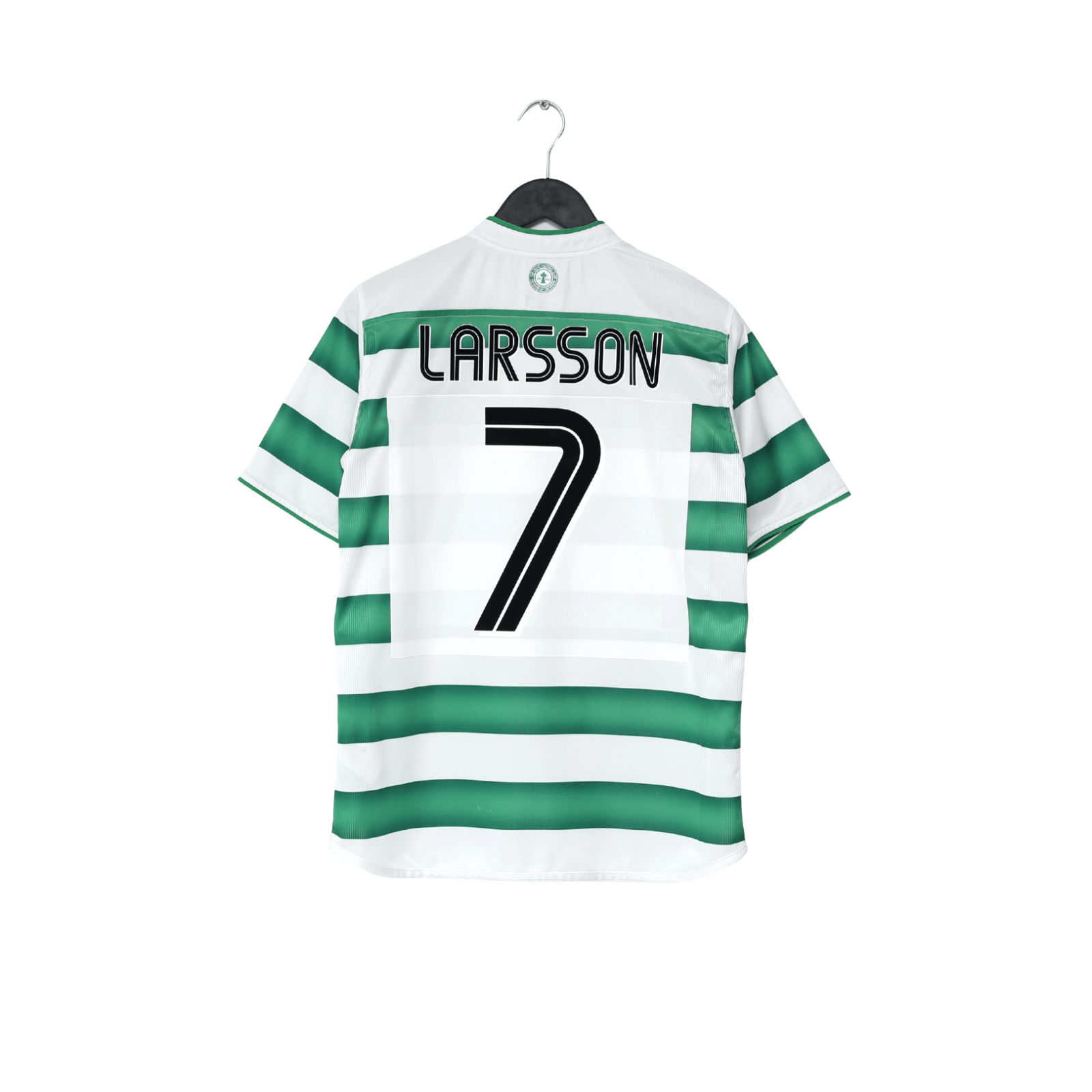 2003/04 LARSSON #7 Celtic Vintage Umbro European Home Football Shirt (S)