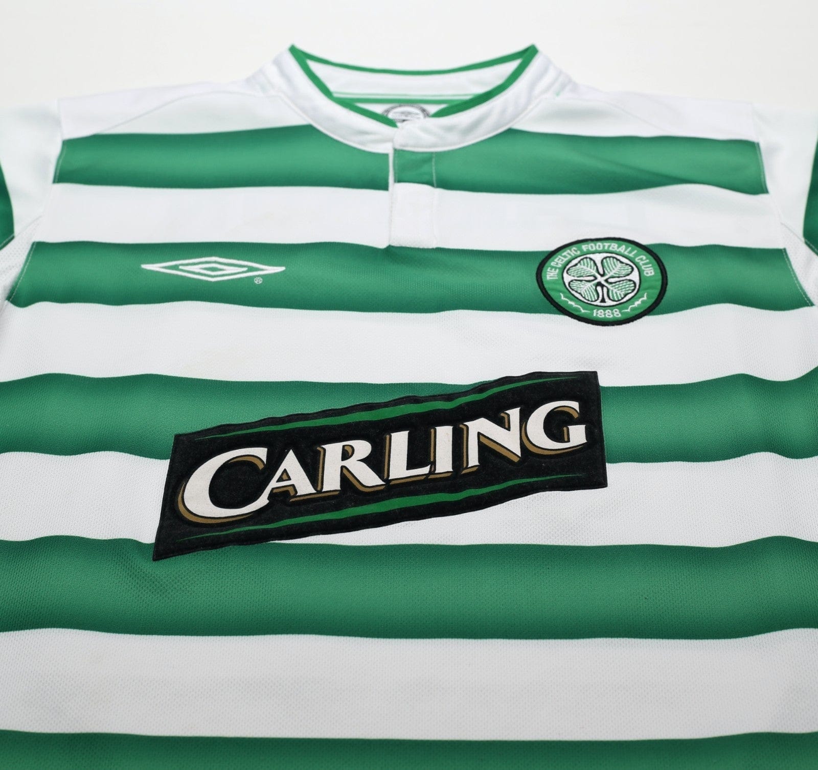 2003/04 LARSSON #7 Celtic Vintage Umbro European Home Football Shirt (S)