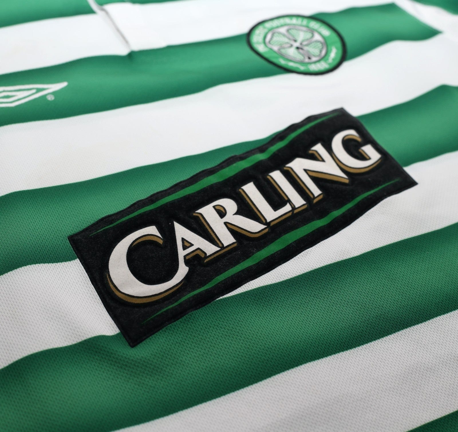 2003/04 LARSSON #7 Celtic Vintage Umbro European Home Football Shirt (S)